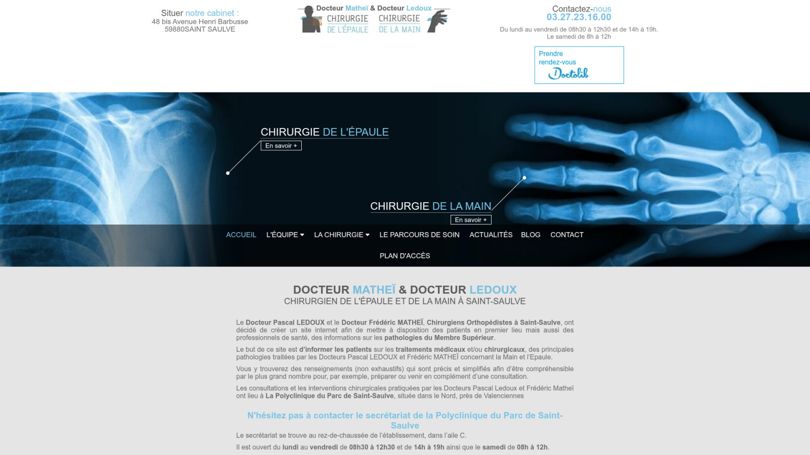 Immobilisation après une chirurgie de stabilisation