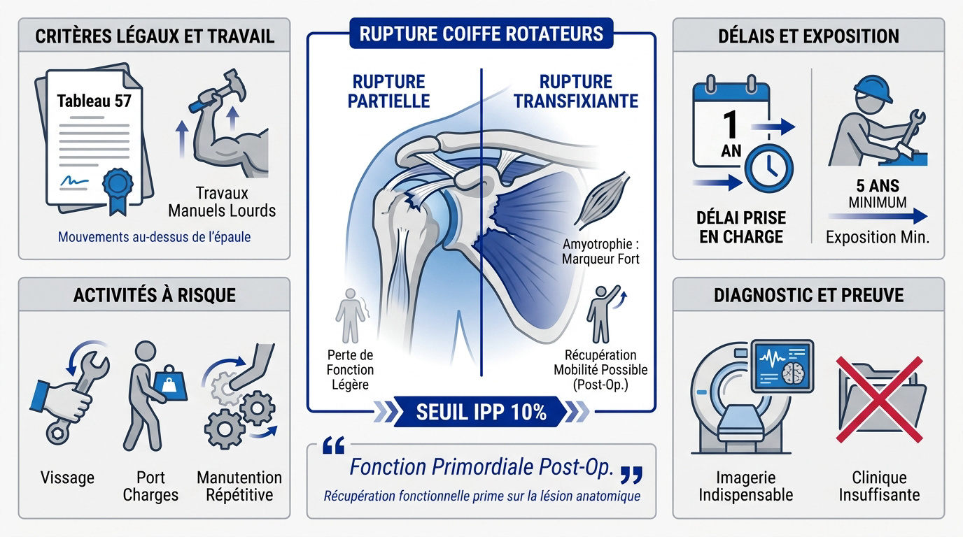 Schéma explicatif du barème IPP pour une rupture de la coiffe des rotateurs
