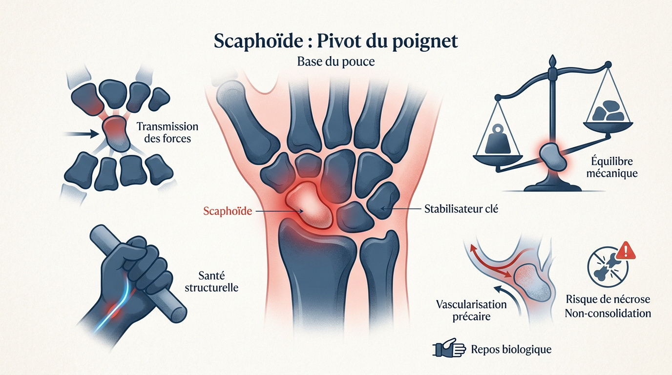 Anatomie du scaphoïde et structure osseuse du poignet